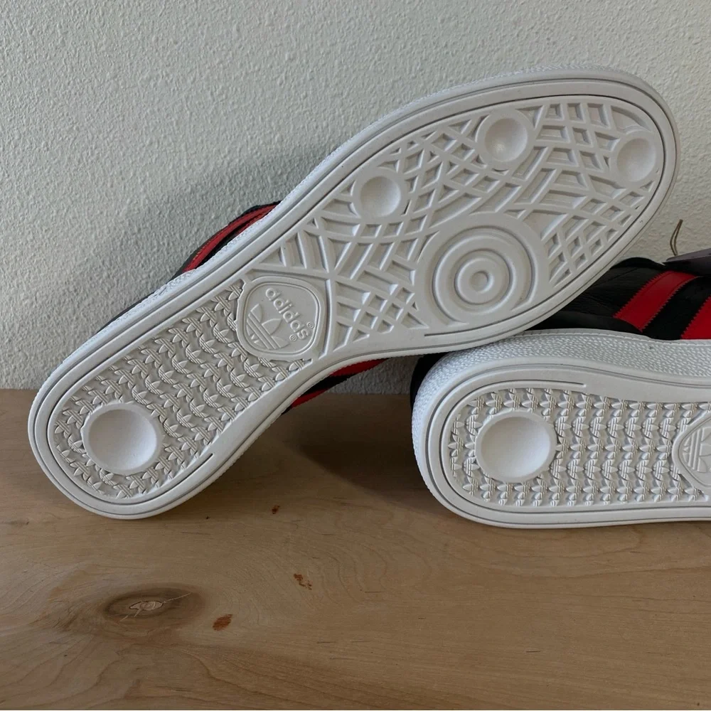 Adidas Busenits Black Pebbled Leather Red Skateboarding Shoe - Size 10 - Picture 11 of 12